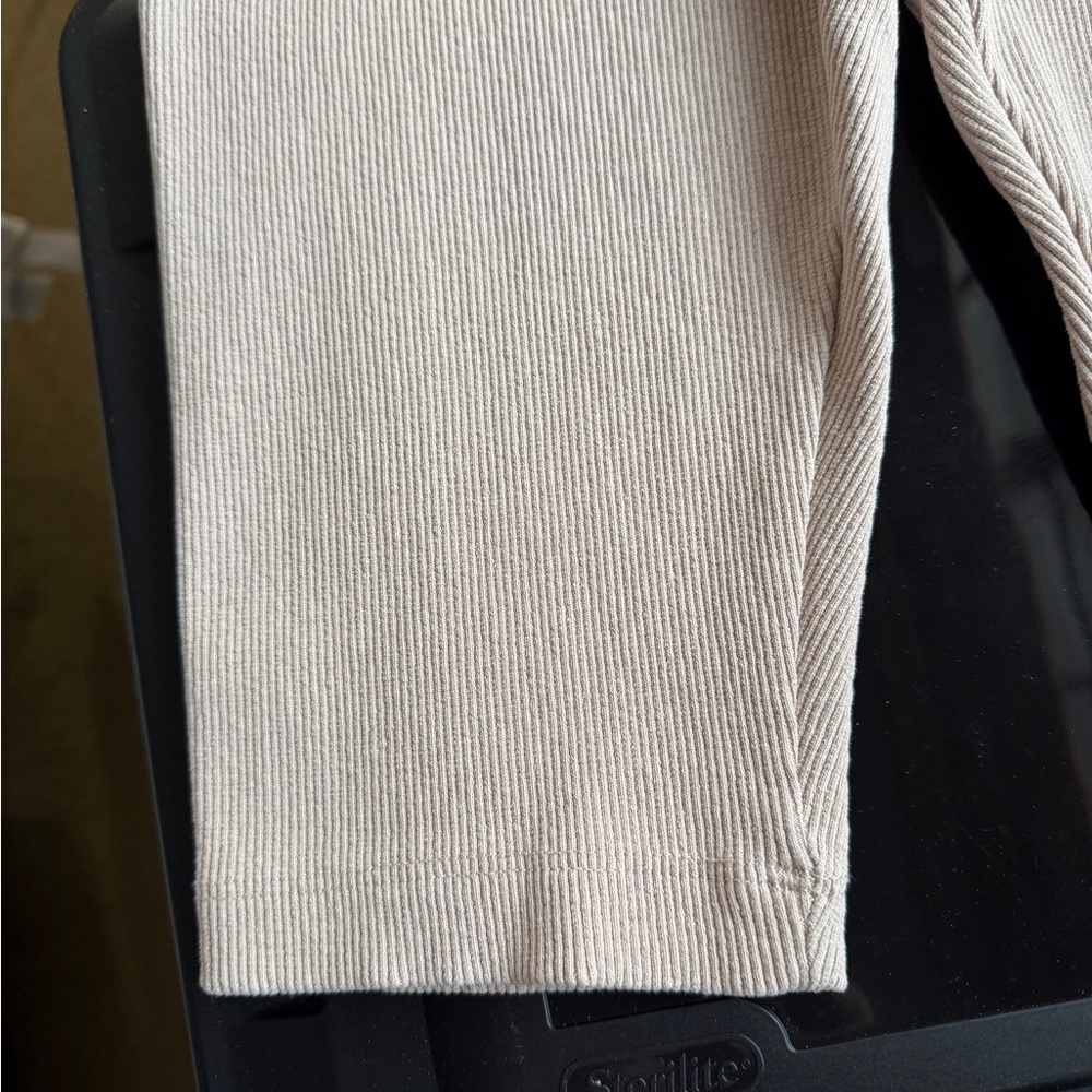 TKEES Bike 4 unisex Cycling Shorts Taupe Ribbed Cotton Stretch Y2K - Picture 8 of 11